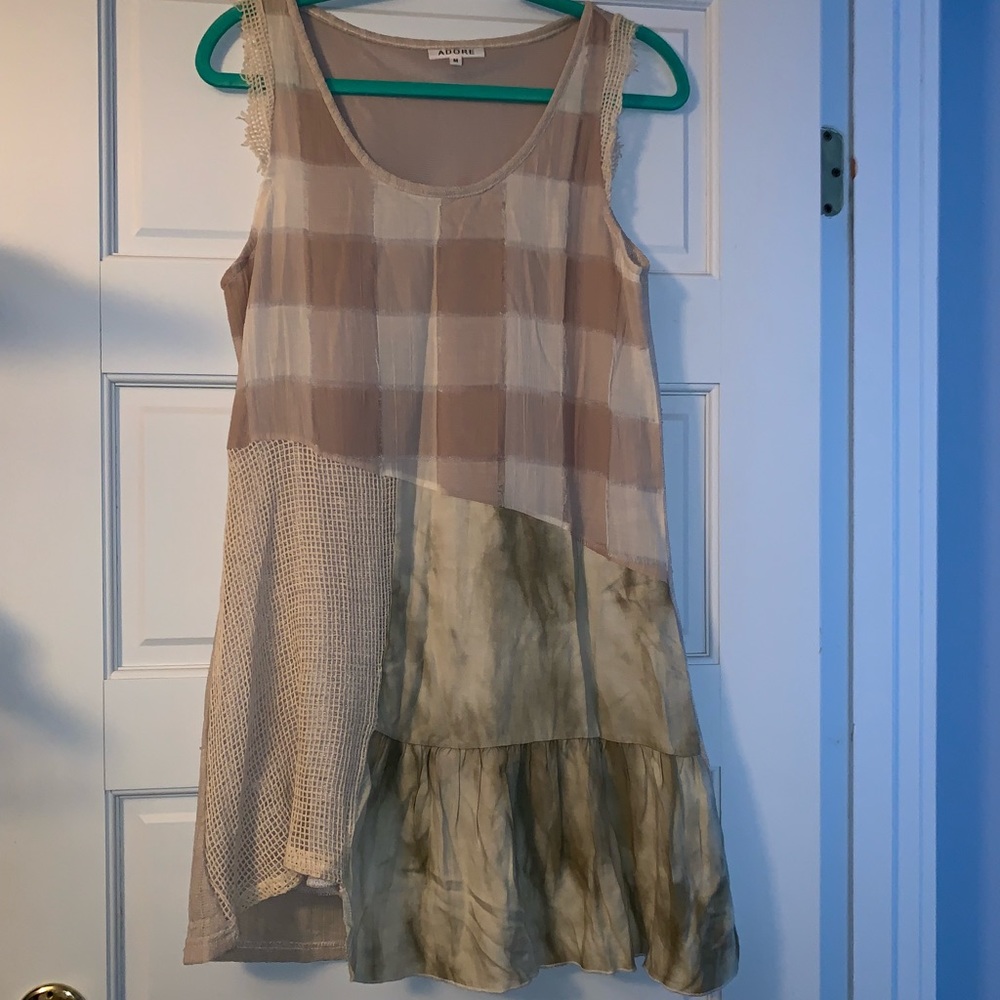 Tan multi-pattern Adore dress